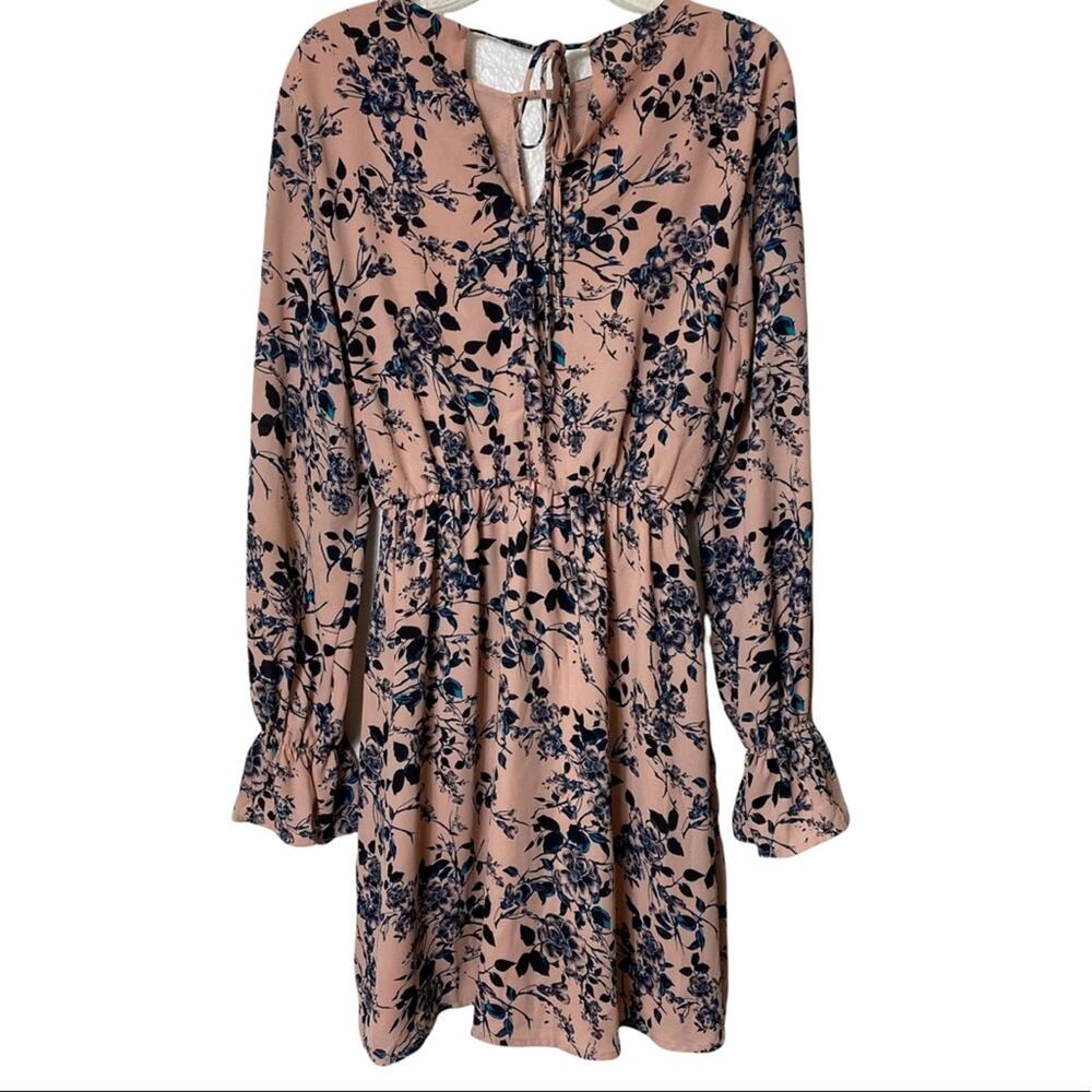 LUSH XS Flower Print Pink Blue Women Dress